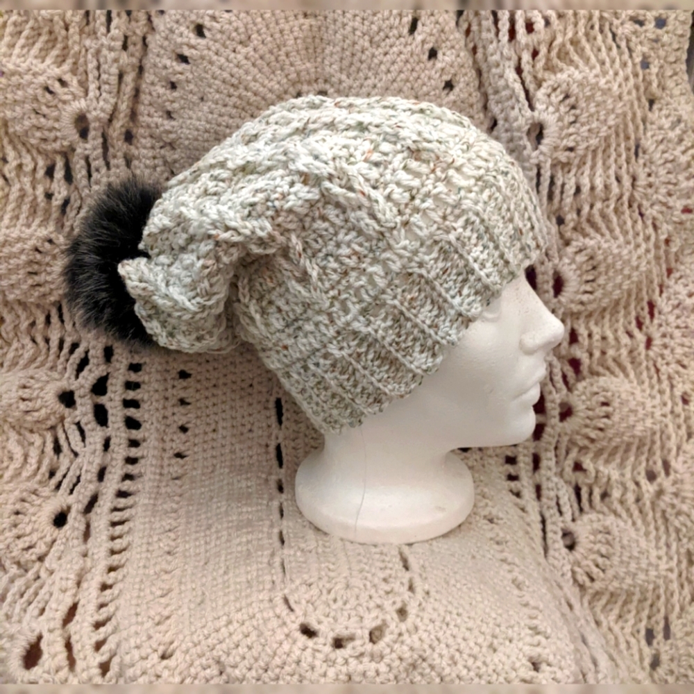 Slouchy Hat Crochet Beanie Size Small